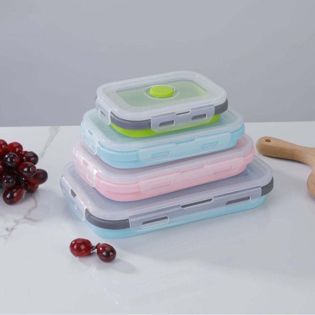 Collapsible Silicone Food Storage Container Set – Airtight & Space-Saving Bowls with Lids