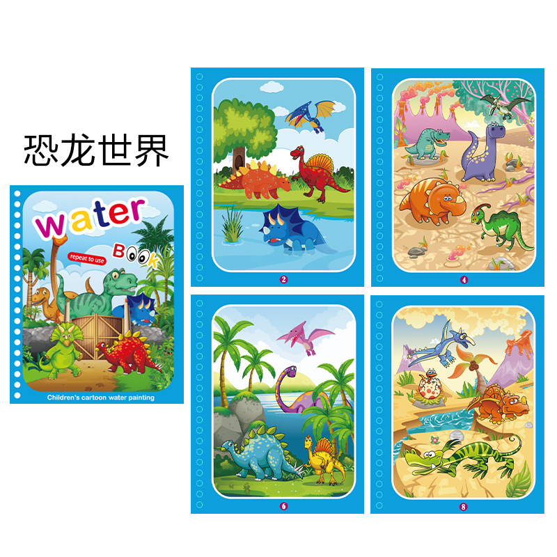 Reusable Water Drawing Book for Kids – Magic Water Painting Activity with Pen (3+ Themes)