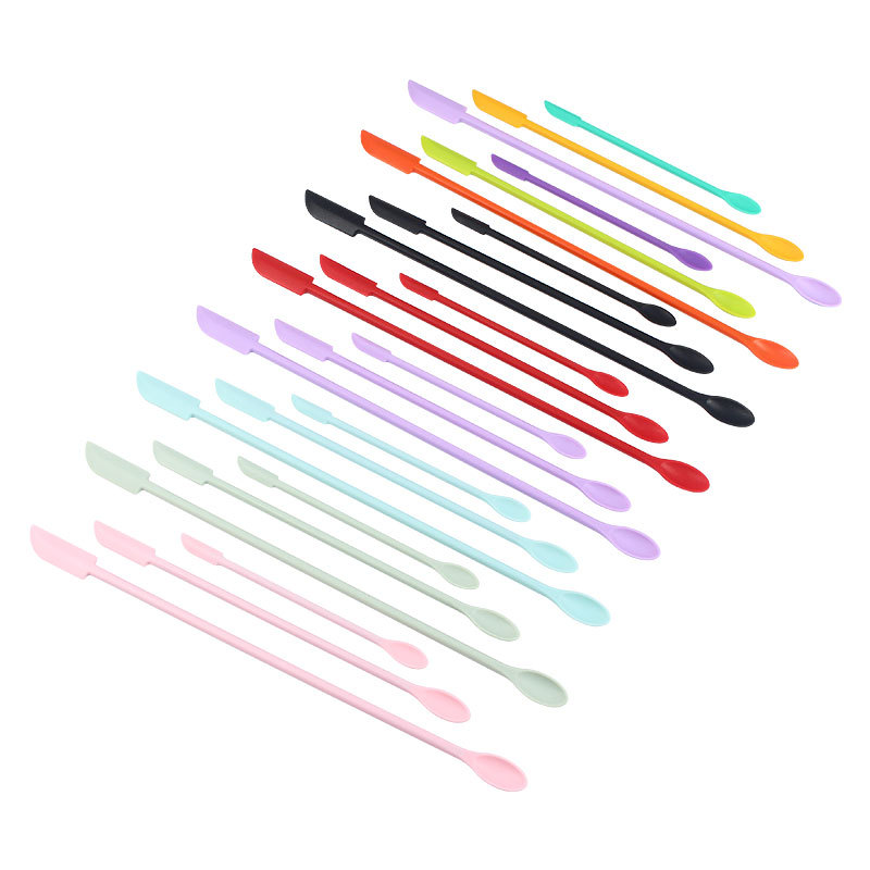 Double-Ended Silicone Spatula Spoons – Mini Scraper Tools for Jar, Makeup, Kitchen & Skincare Use