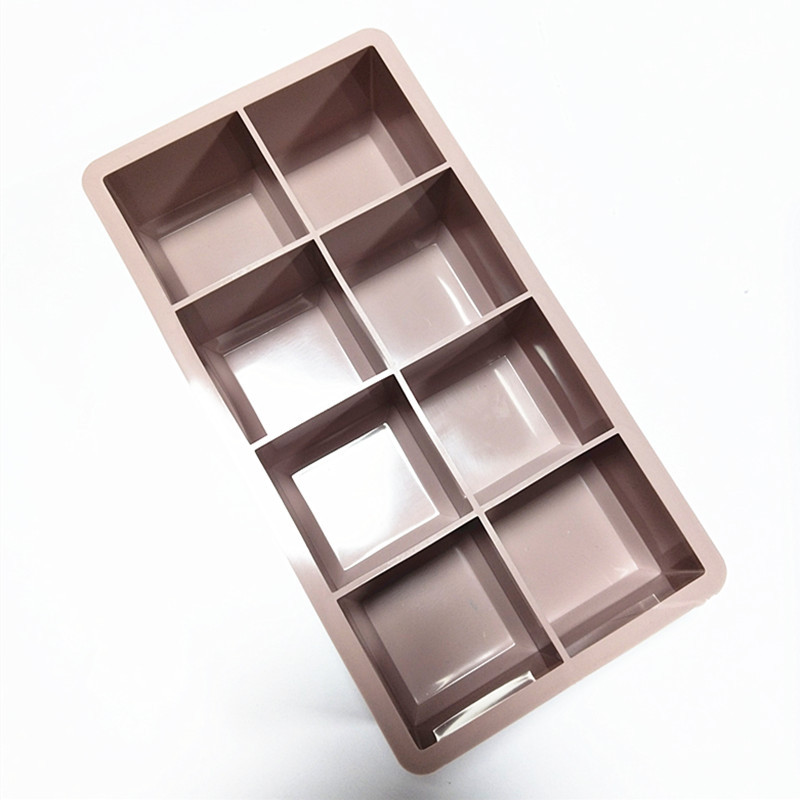 Large Square Silicone Ice Cube Tray – 8 Grid BPA-Free Mould for Whiskey, Cocktails & More