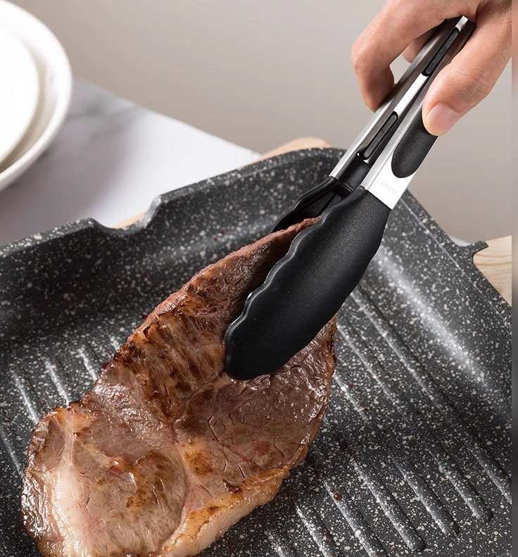 3-Piece Stainless Steel Silicone Kitchen Tongs Set – Non-Slip, Heat-Resistant Cooking & BBQ Tongs