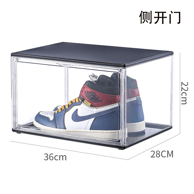 Clear Drop Front Shoe Storage Box – Stackable Transparent Sneaker Display Case