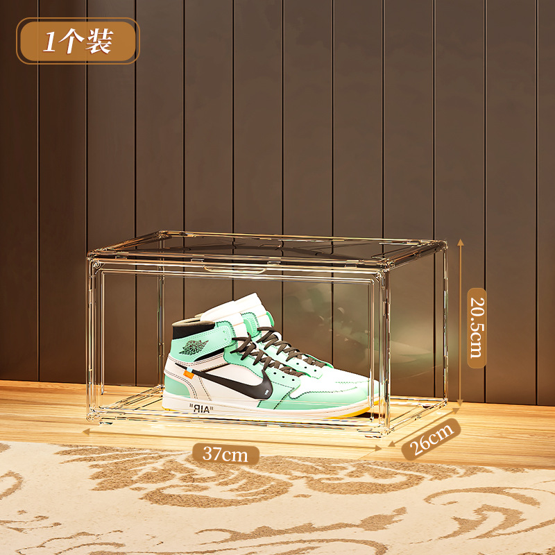 Clear Drop Front Shoe Storage Box – Stackable Transparent Sneaker Display Case