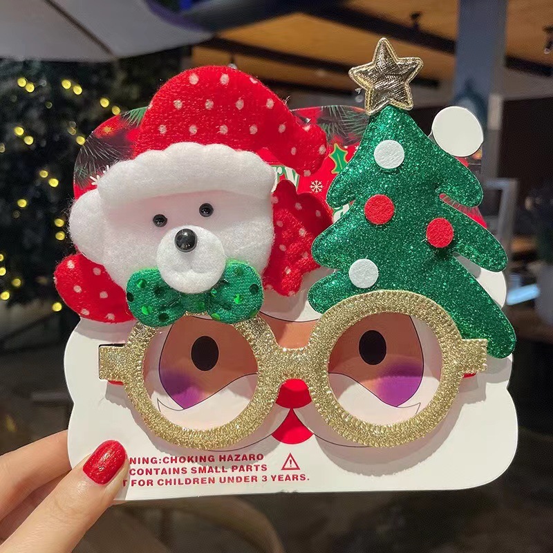 Christmas Party Glasses – Glitter Reindeer Antler Glasses with Bows for Holiday Dress-Up
